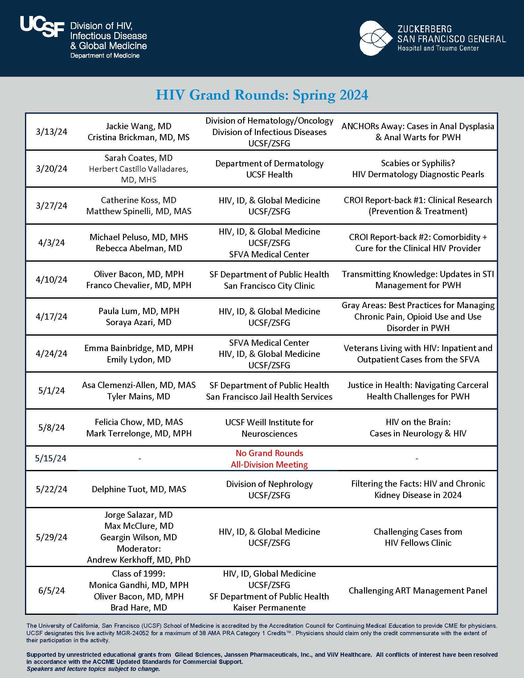 2023-24 HIV-AIDS CME Lecture List- Spring 2024.jpg