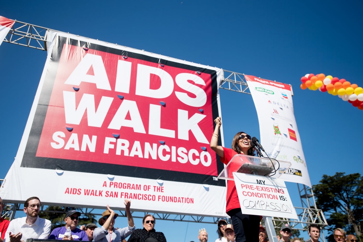 Dr. Monica Gandhi addresses crowd at AIDS Walk San Francisco