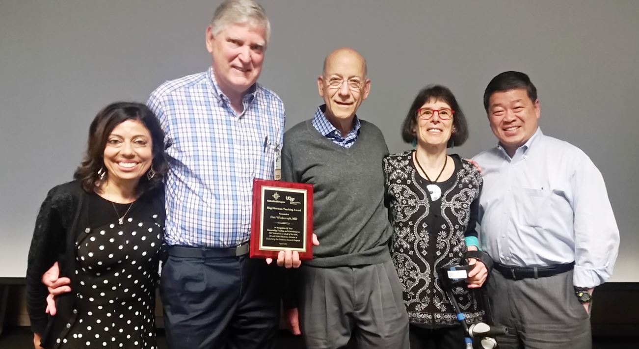 Drs. Gandhi, Wlodarcyzk (2017 Award Recipient), Hare, Newman and Huang at the 2017 award ceremony