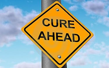 Road sign, "Cure ahead"